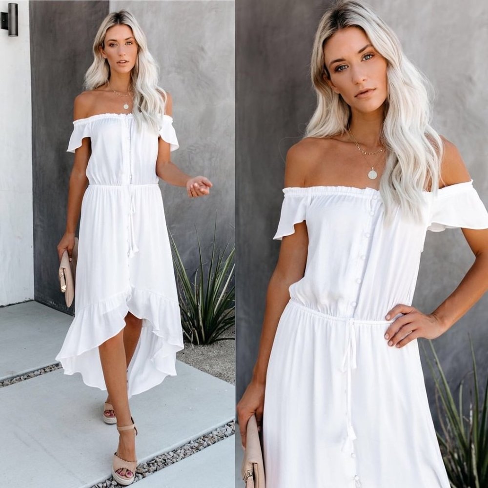 Sexy White Off-Shoulder Dress by VICI - Size. Med
